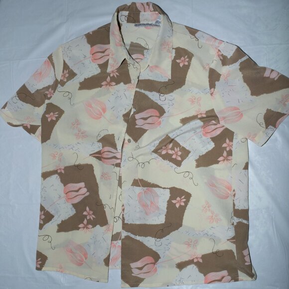 Martinique Abstract button down blouse - Picture 1 of 1